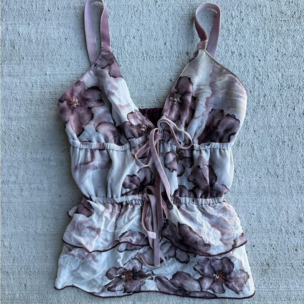 Iris Plum and Blush Sleeveless Top